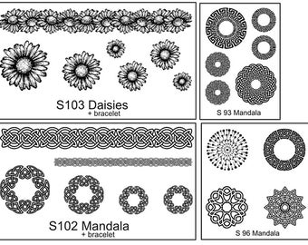 MIRKASHOP Silk Screens for printing in polymer clay, mandala