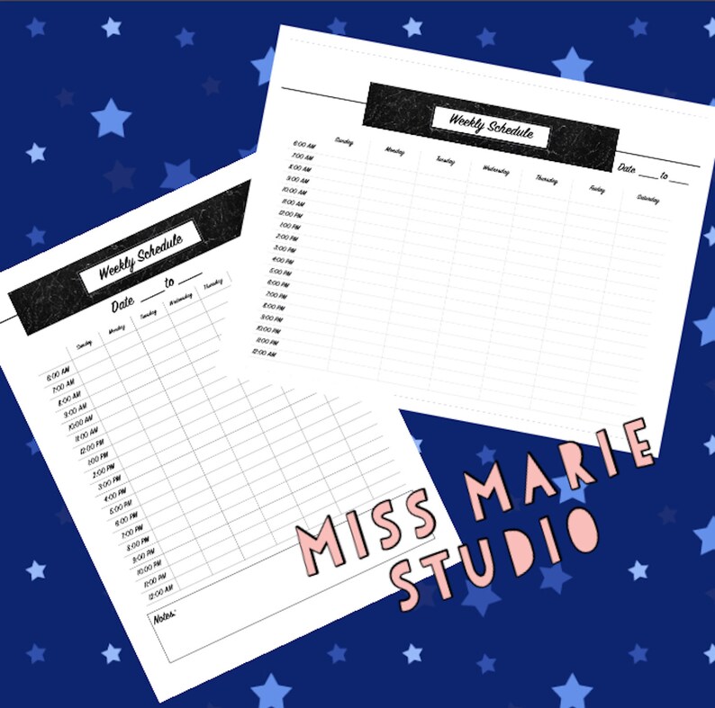 Weekly Schedule Printables ...instant Download Planner - Etsy