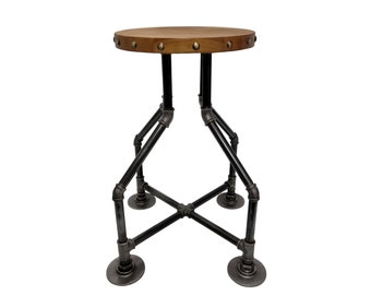 Industrial Stool, Industrial Pipe Stool, Bar stool, Rustic Stool, Metal Stool, Steampunk Stool