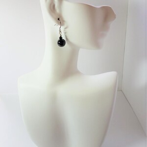 Earrings Black Glass & Crystal image 3