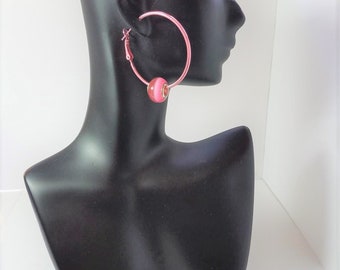 Earrings Pink Hoops