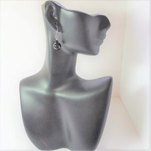 Earrings Black Glass & Crystal image 4