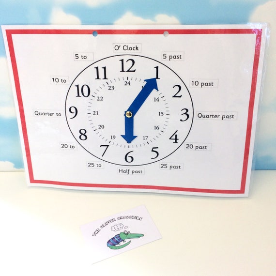 KS2 clock with movable hands analog times digital times Etsy