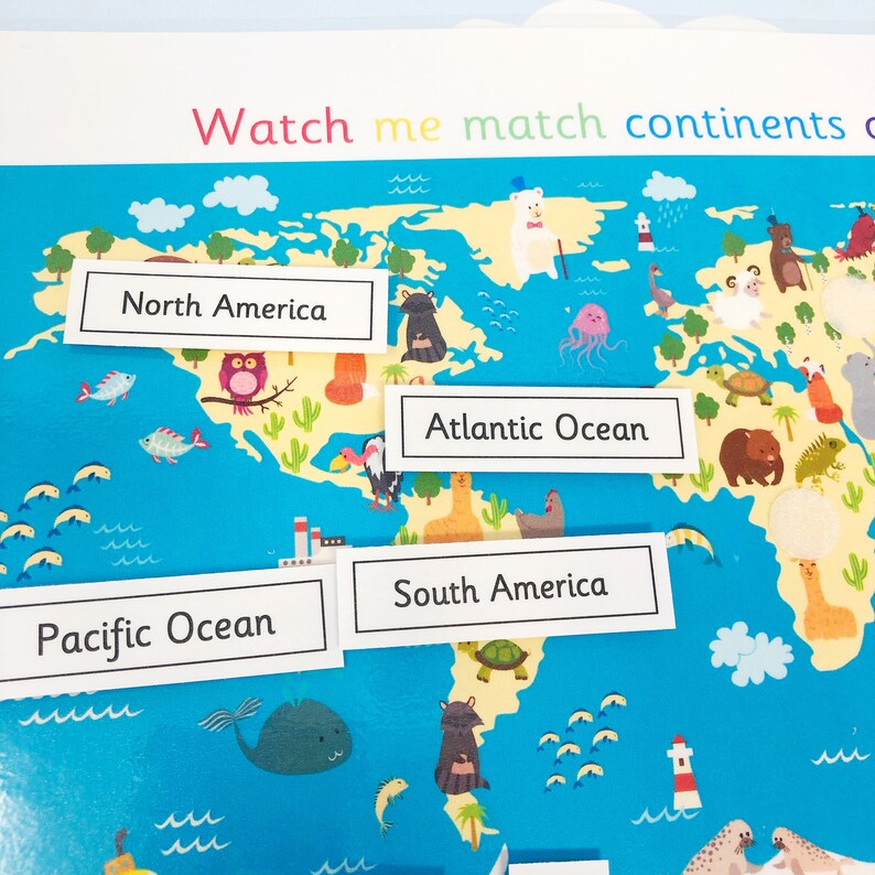 Continents for kids-worksheets image