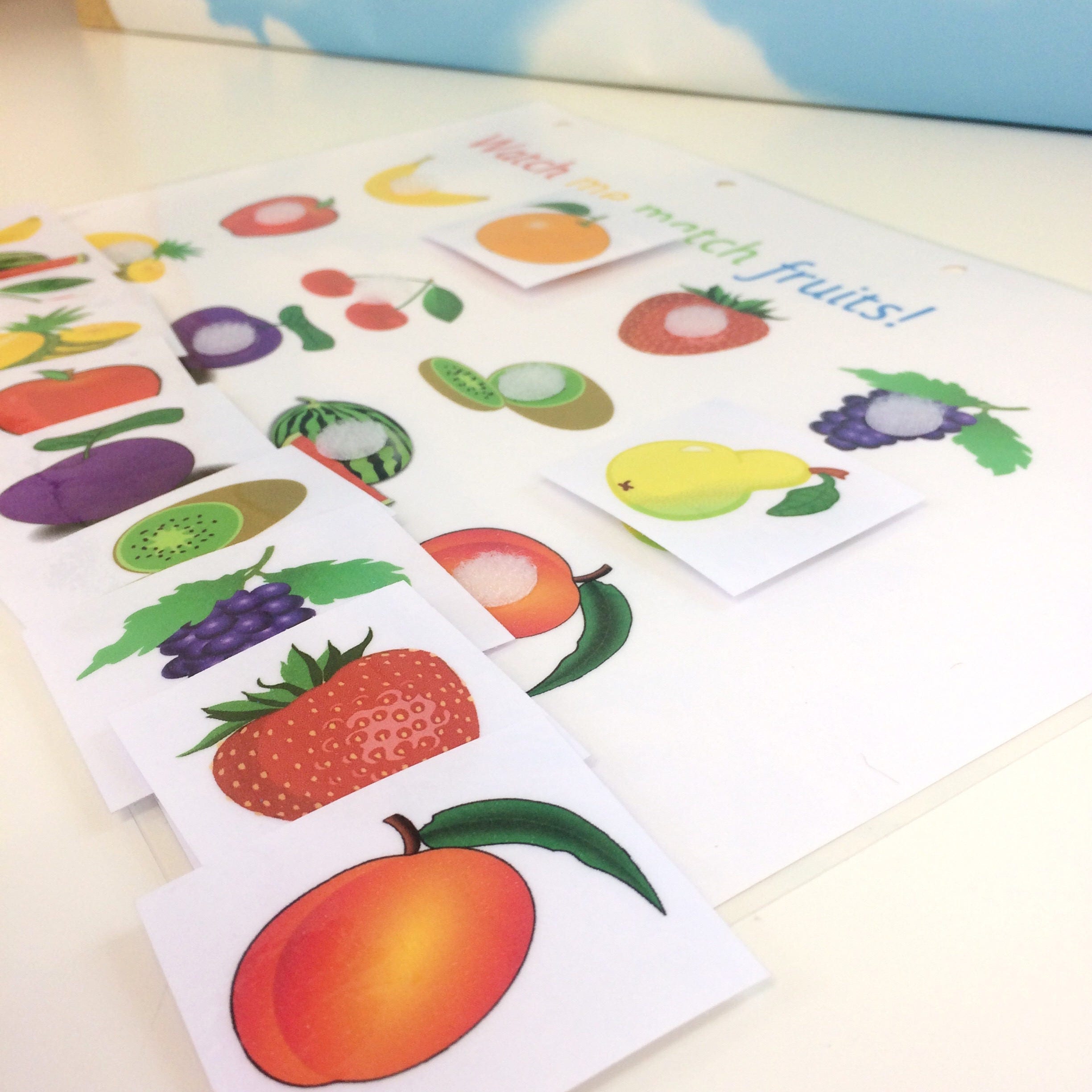 Learn fruit words matching game EYFS Nursery teaching | Etsy