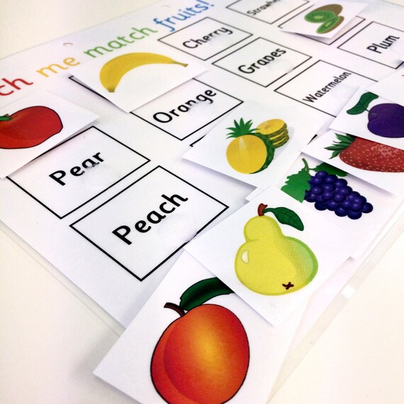 Learn fruit words matching game EYFS KS1 teaching | Etsy
