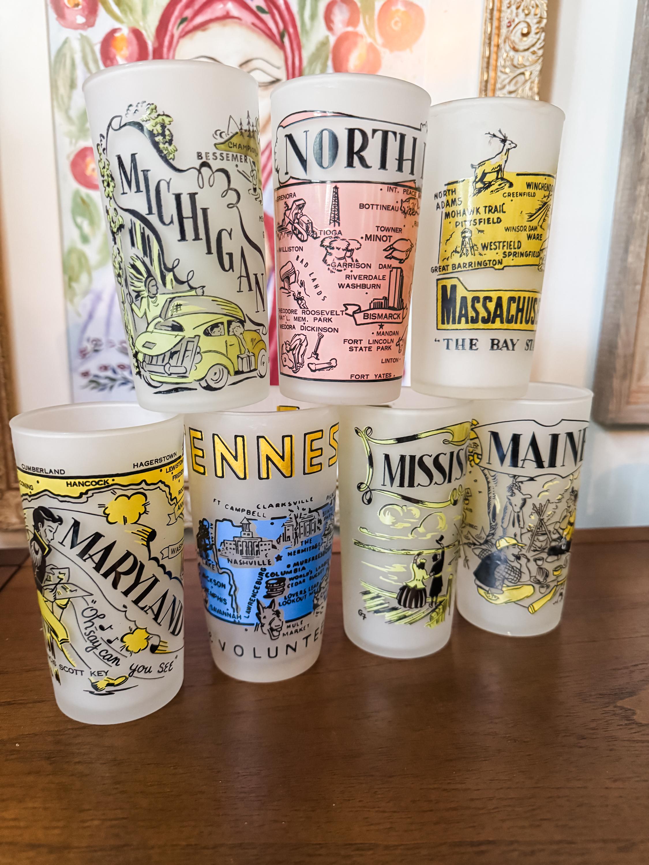 Hazel Atlas Souvenir Glasses - Etsy