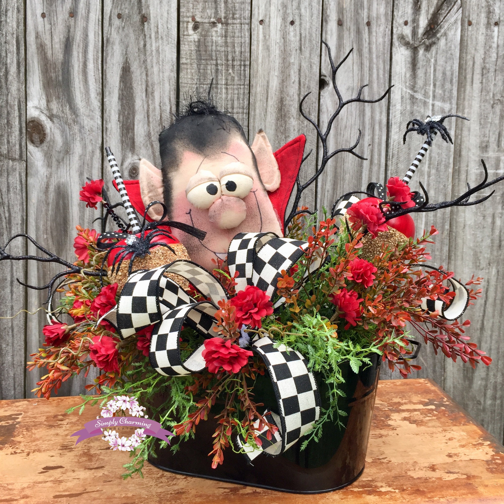 Vampire Halloween Centerpiece, Vampire Centerpiece, Halloween