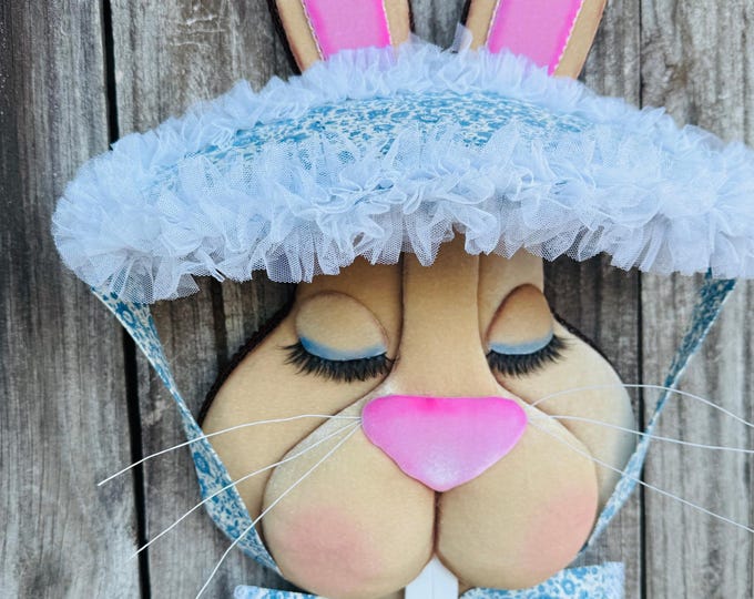 Tea Time Bonnie – Adorable Bunny Head Wreath Attachment