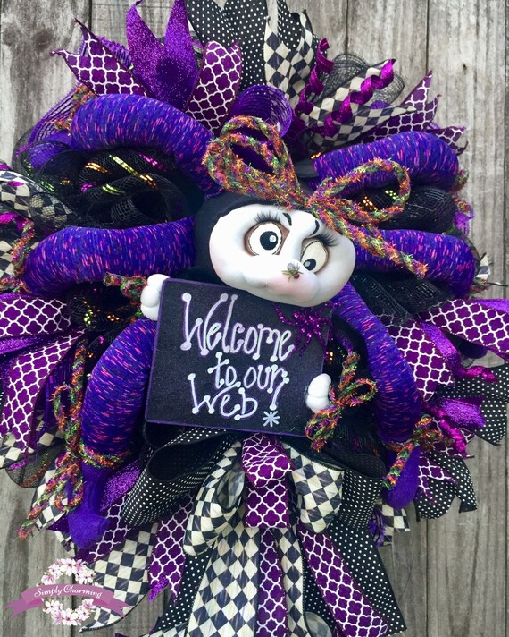 Halloween Spider Wreath Halloween Wreath For Front Door Etsy
