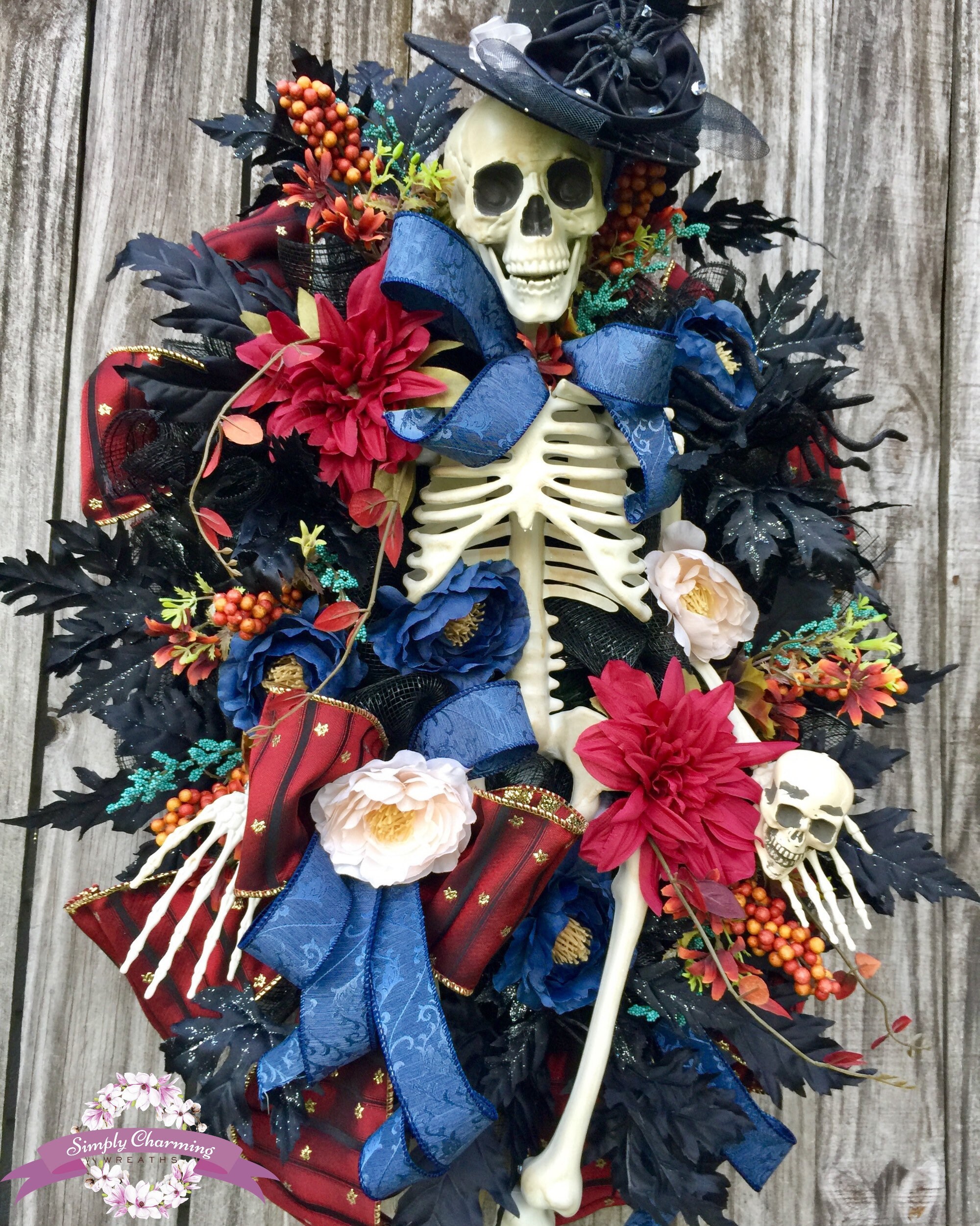 Halloween Skeleton Wreath