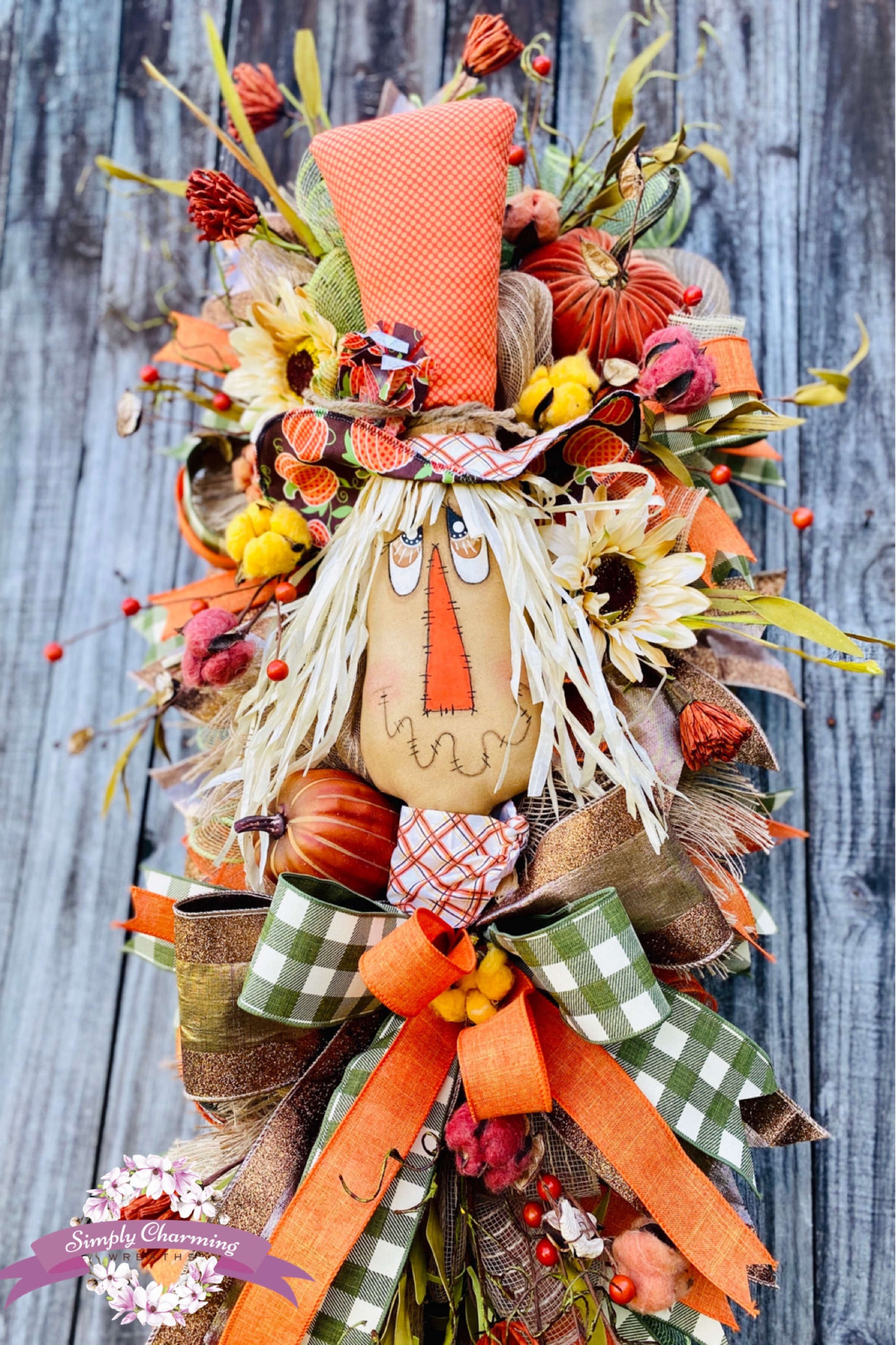 Scarecrow Wreath, Fall Wreath, Autumn Wreath, Fall Décor, Fall Burlap