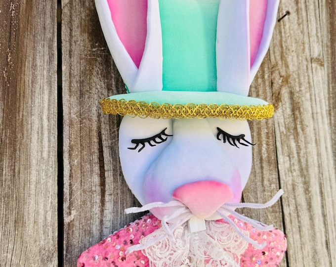 Handmade White Bunny Attachment - Easter Wreath Rabbit Decor