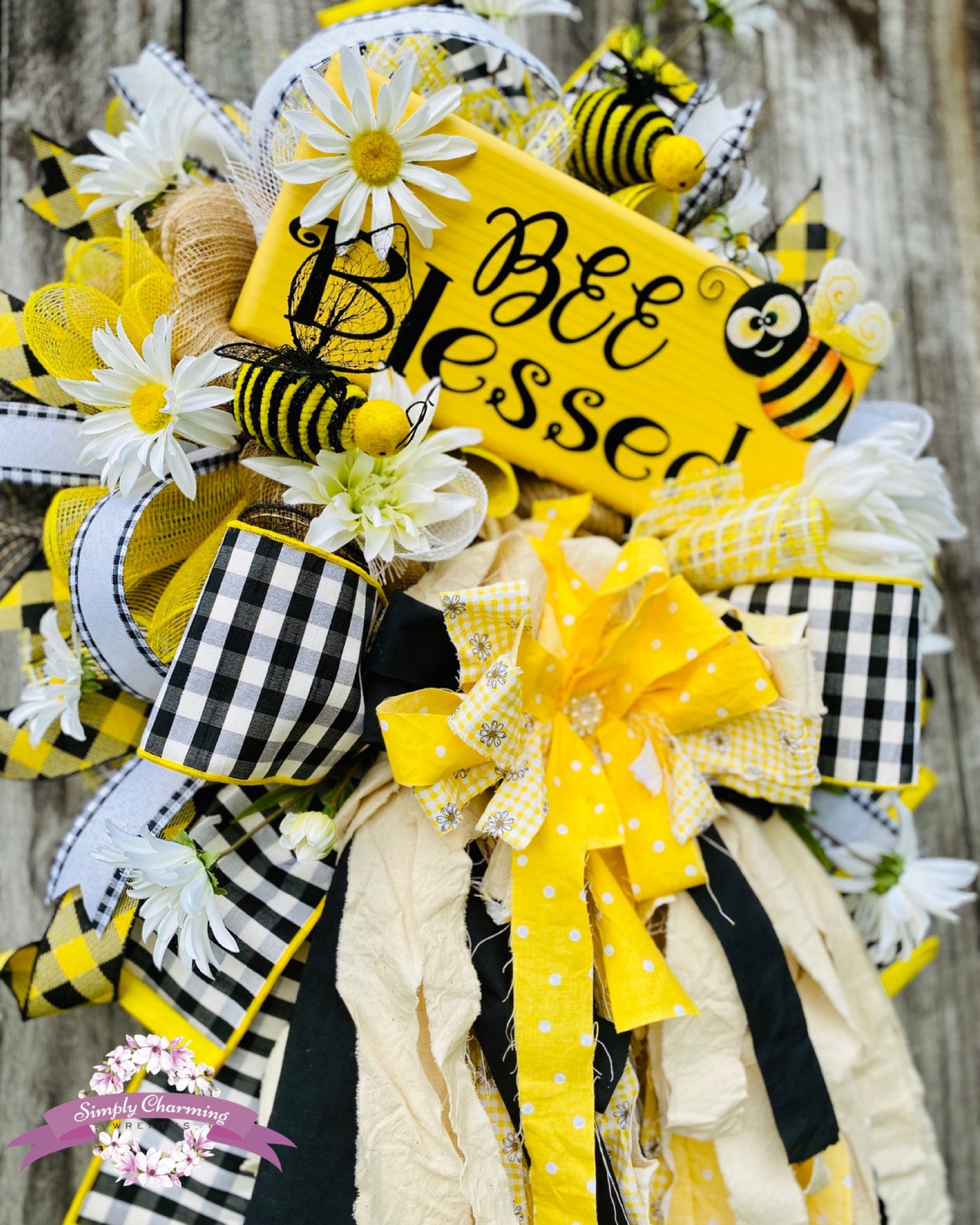 Summer Welcome Bee Wreath, Bumble Bee Wreath, Front Door Wreath, Summer  Wreath, Everyday Wreath, Bumble Bee Decor, Wreath