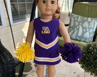 LSU cheer outfit for 18" doll (DOLL NOT Included)