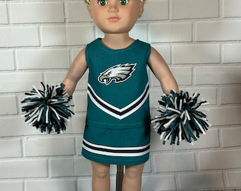 18 Inch Doll Game Day Dress of Philadelphia Eagles Fabric, Made to Fit ...