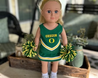 University of Oregon cheer outfit for 18" doll