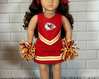 Kansas City Chiefs cheer outfit for 18" doll