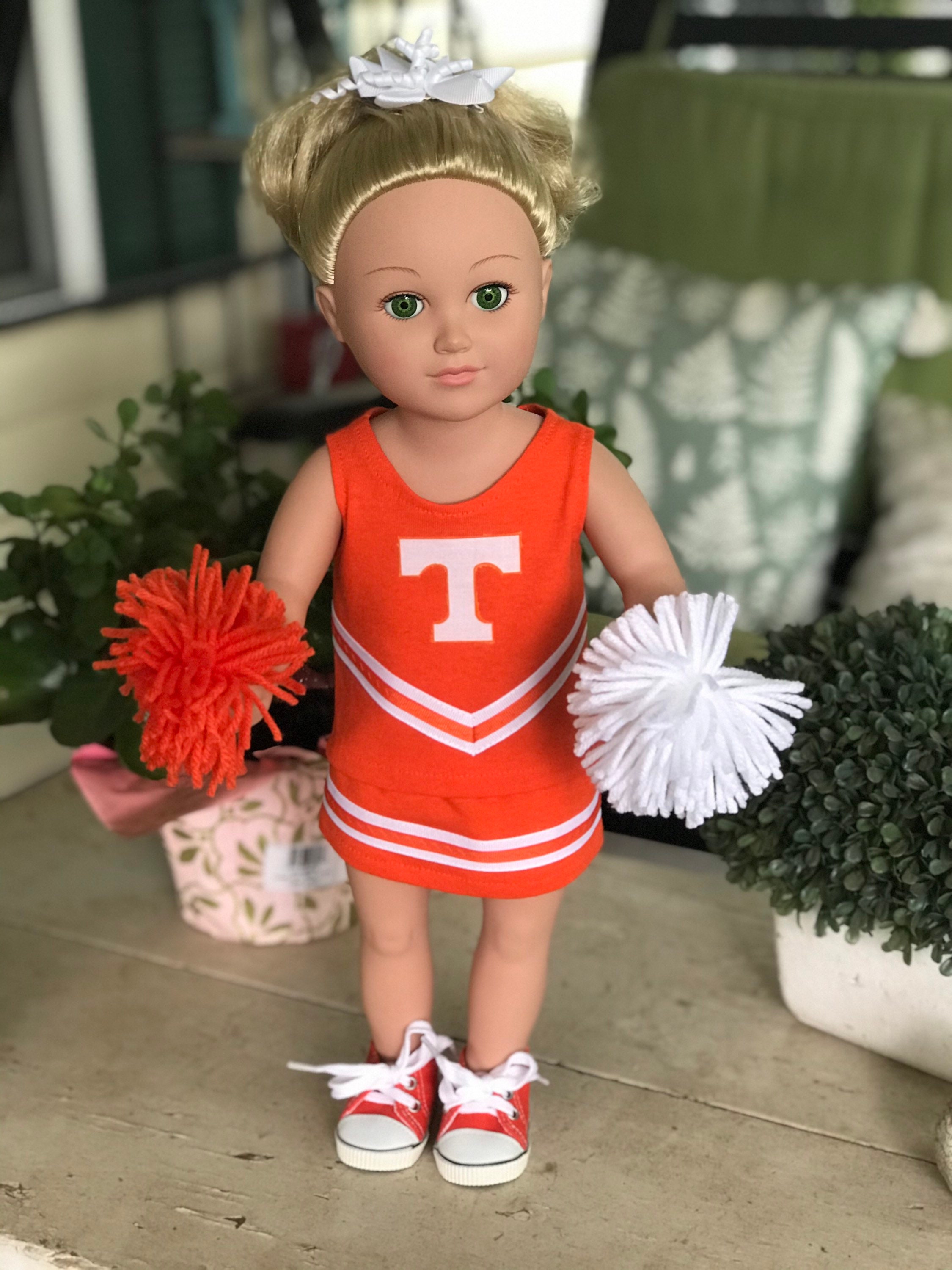 Tennessee cheer outfit with shoes for 18 doll