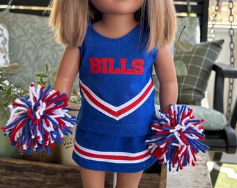 Buffalo Bills cheer outfit for 18” doll       (DOLL NOT INCLUDED)