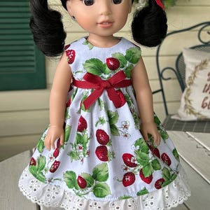 Cute strawberry themed dress for 14 1/2&quot; doll