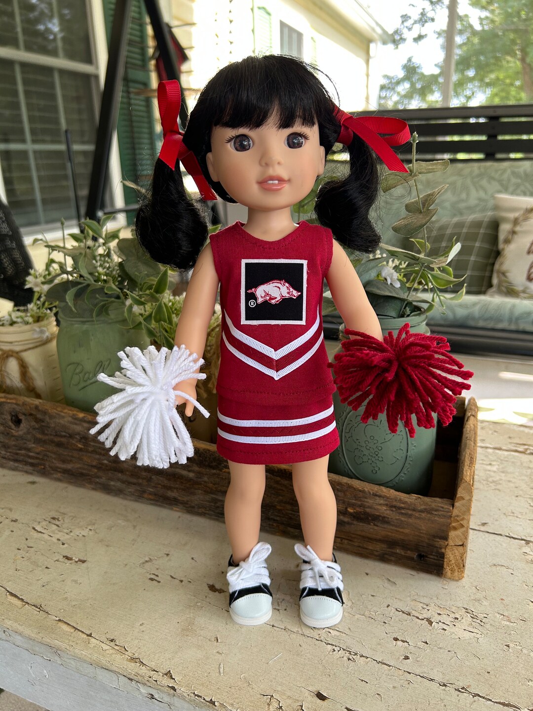 Arkansas Razorbacks Cheer Outfit for Wellie Wisher Doll 14 - Etsy