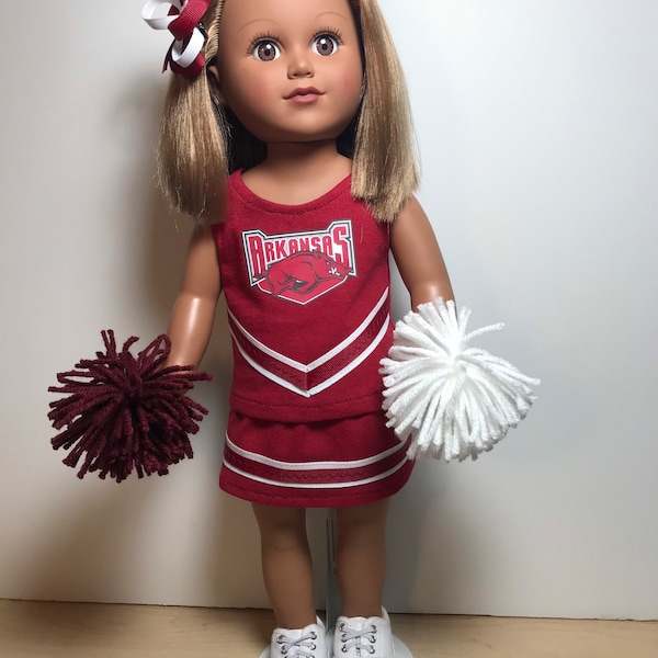 Arkansas Razorbacks cheer outfit for 18" doll