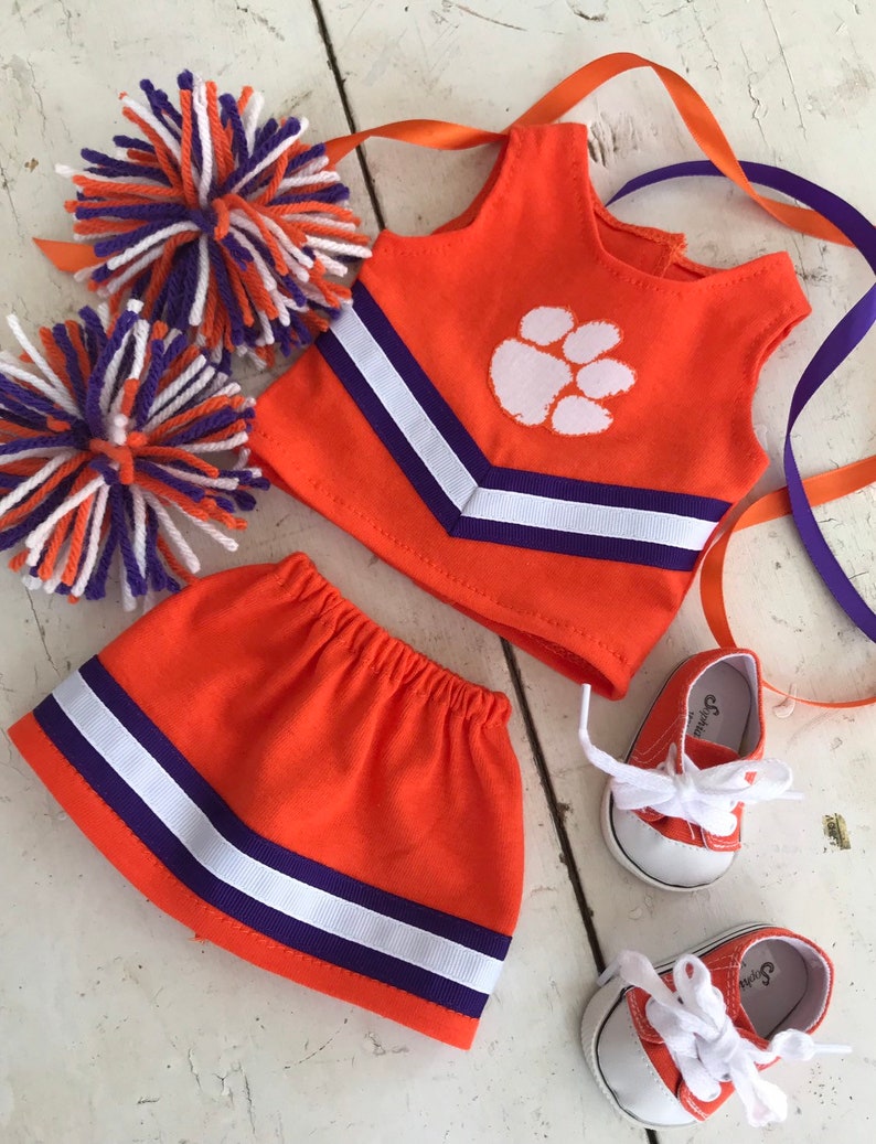 Clemson Cheer Outfit With Shoes for 18 Doll Etsy