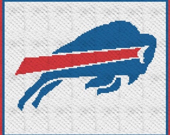 Wzór na szydełkowy koc Buffalo Bills C2C (grafika i instrukcja pisemna)