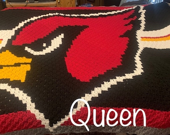 Pattern, Football Team (Queen) C2C Crochet Graph and written instructions.