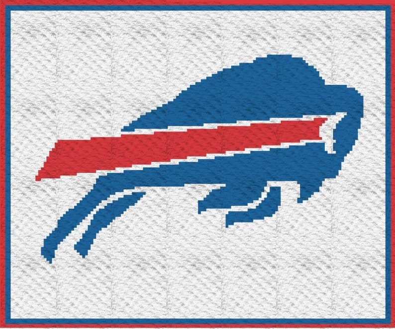 Pattern, Buffalo Bills C2C Crochet Throw Graph & Written Instructions image 1