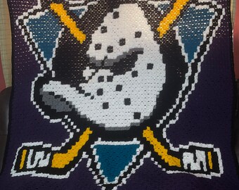 C2C Pattern, Mighty Ducks/Anaheim Hockey C2C Graph and written instructions.  (Cross stitch, beading, quilting, knitting, etc.)