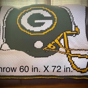 Pattern, Green Bay Packers Throw C2C Crochet Graph and Written Instructions