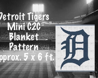 Pattern, Detroit Tigers Mini C2C Crochet Blanket