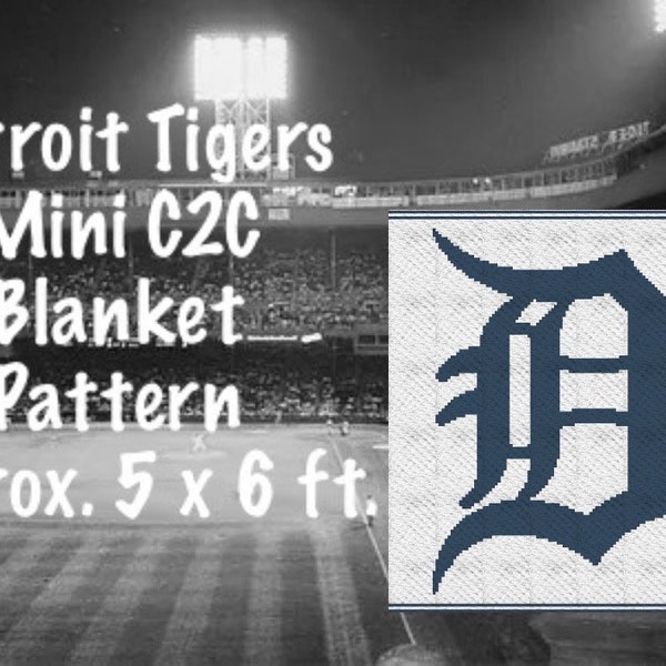 Pattern, Detroit Tigers Mini C2C Crochet Blanket