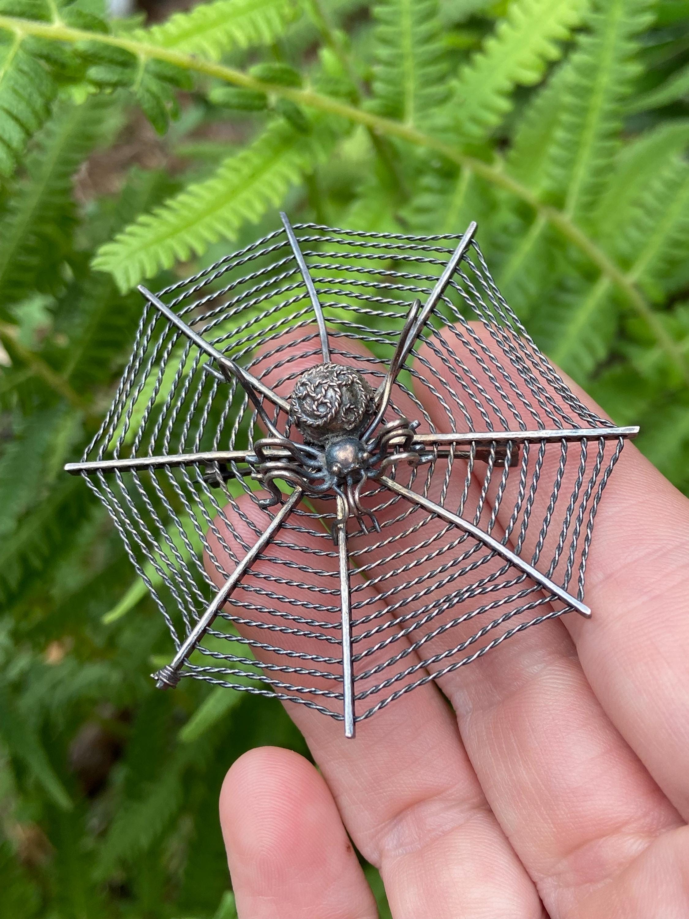 Vintage Spider in a Web Pin Metropolitan Museum of Art - Etsy Vintage Metropolitan Museum Of Art (MMA) Sterling Silver Spider Web Brooch main image 1