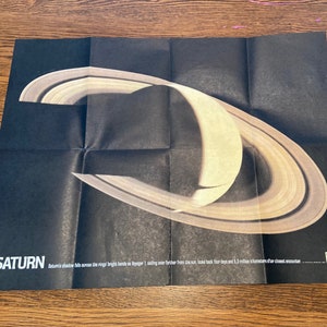Vintage 1981 National Geographic Cartographic Division Saturn Solar System Science Space Nasa Poster