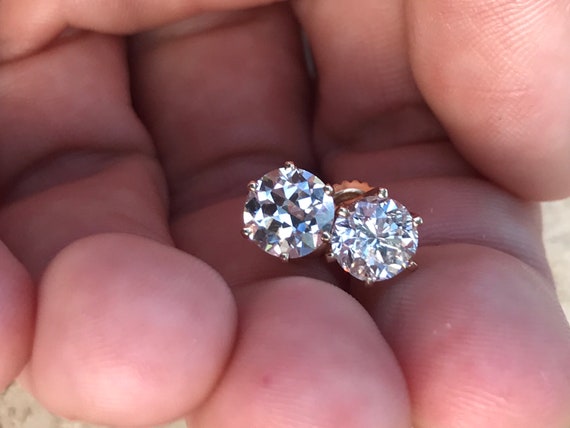 Antique Round Old European Cut 1 Carat Solitaire Diamond 14k Etsy