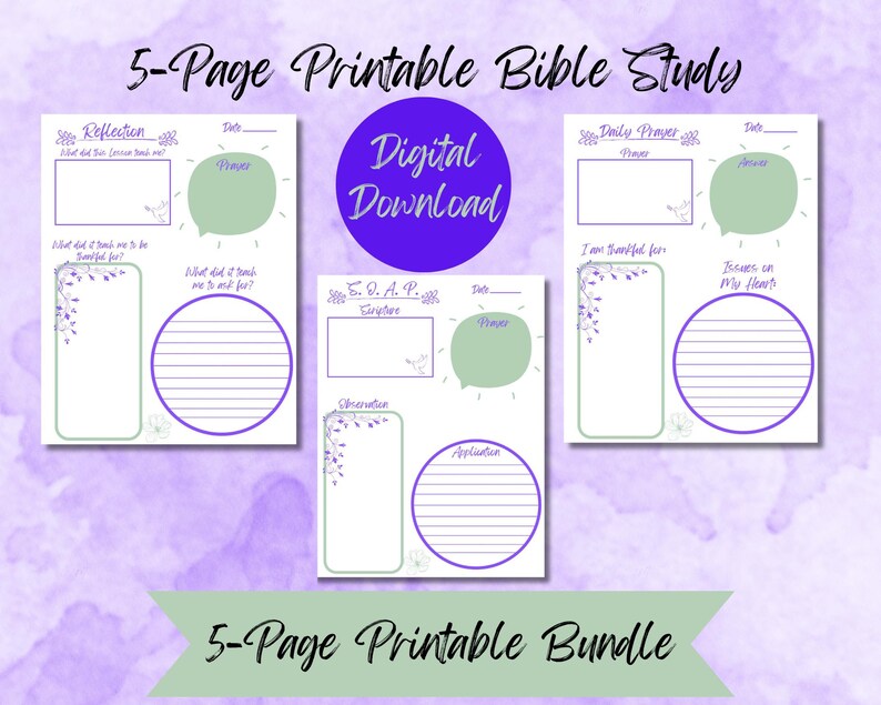 Digital Bible Study, Printable Digital Bible Template, Bible Summary ...