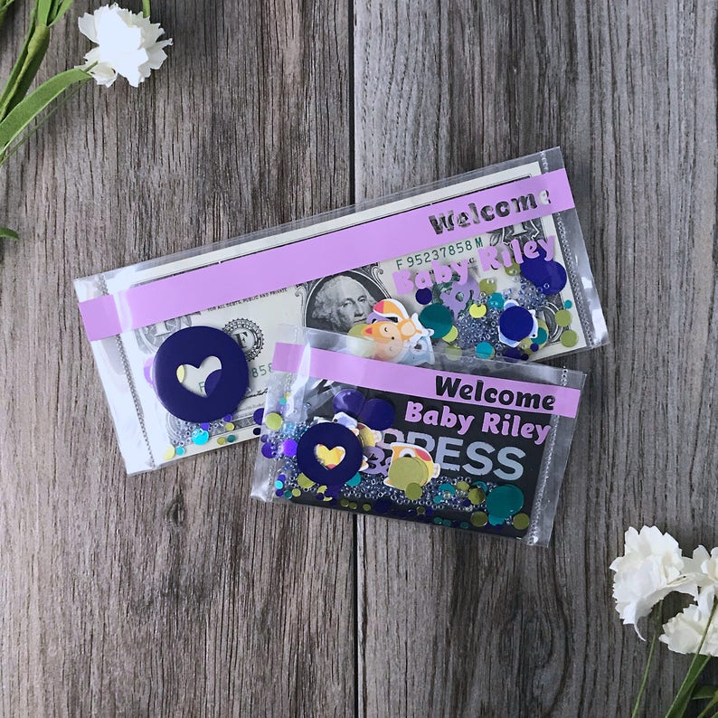 Baby Shower Gift Card Holder Baby Shower Card Money Holder Gender Neutral Woodland Personalized Baby Gift Shaker Card Money Holder