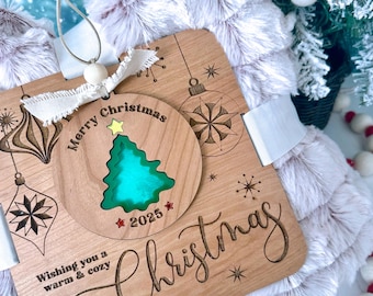 Laser Cut Christmas Blanket Tag and Ornament SVG, Cozy Gift (Digital File)