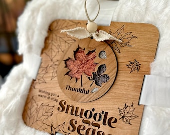 Fall Laser Cut File Bundle, Snuggle Season Blanket Tag, Thankful Ornament (Digital Files)