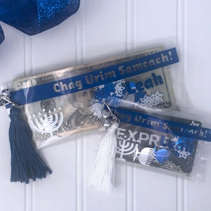 Hanukkah Gift Money Holder, Chag Urim Sameach Card Holder, Menorah Greeting Card, Jewish Holiday Card, Hanukkah Gift, Star of David Card