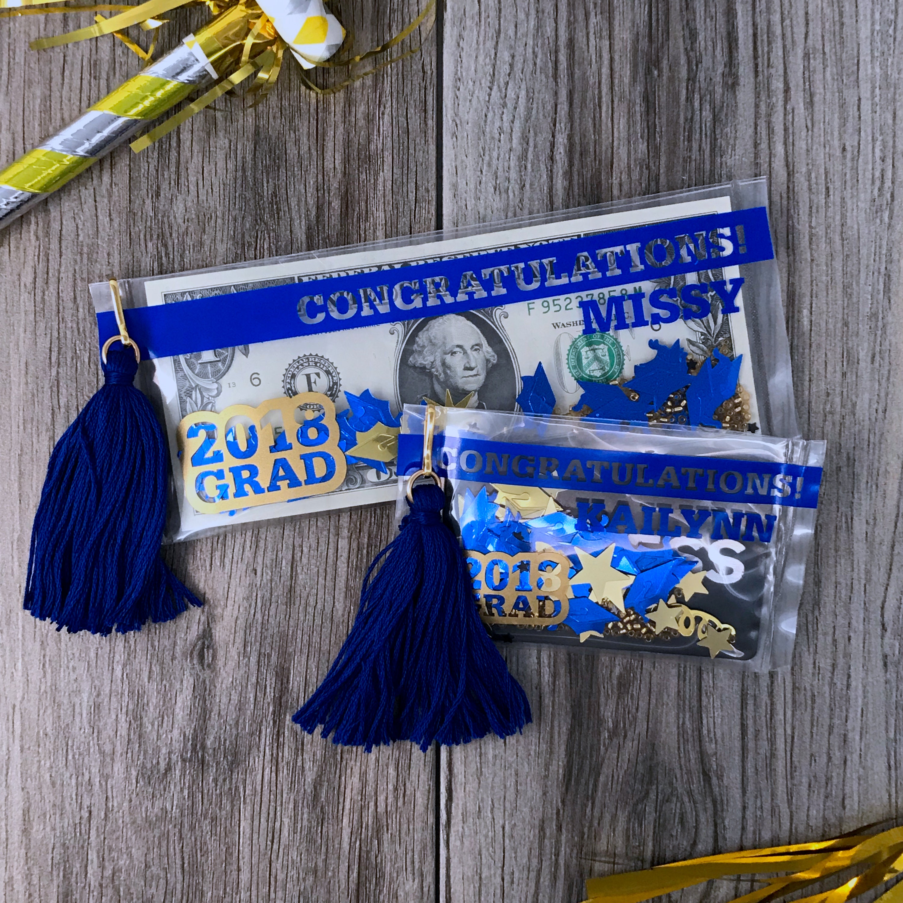Graduation Gift Money Holder Custom Blue and Gold Graduation Etsy