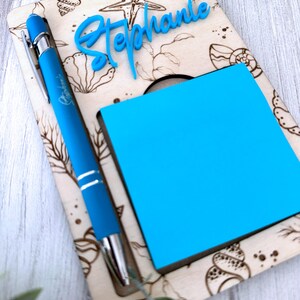 Personalized Beach Theme Sticky Note Holder With Pen (digital File) - Etsy