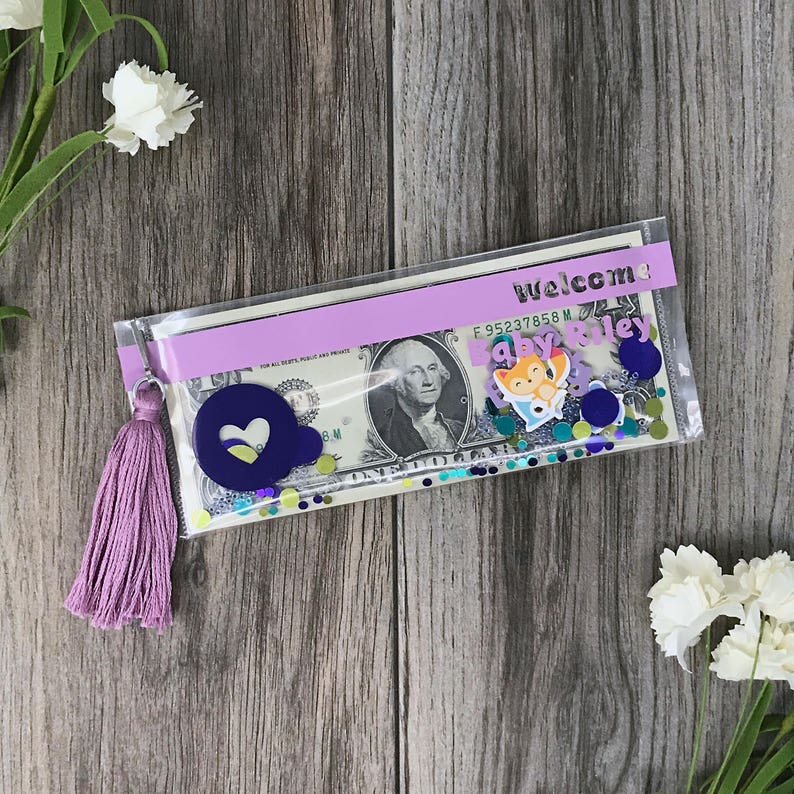 Baby Shower Gift Card Holder Baby Shower Card Money Holder Gender Neutral Woodland Personalized Baby Gift Shaker Card Money Holder
