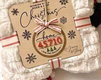FILE DIGITALE per laser - Etichetta coperta con ornamento SVG Laser - Ornamento codice postale di Natale