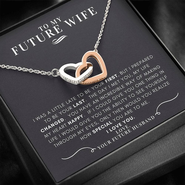 To My Future Wife Necklace, Future Wife Gift, Forever And Always Necklace, Future Wife Jewelry, Heart Necklace, Engagement Gifts For Fiance