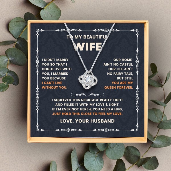 To My Wife Necklace With Message Card, Anniversary Gift for Wife, Wife Gift From Husband, Sentimental Gift for Wife, Birthday Gift for Wife