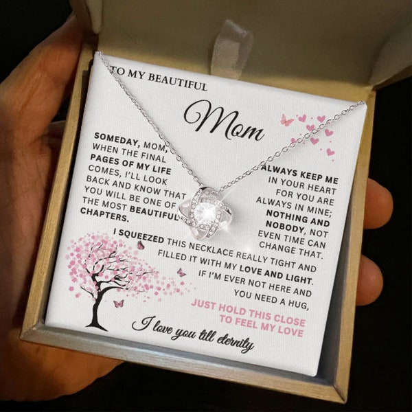 To My Mom Necklace, Mom Gift for Mothers Day Gift, Personalized Gift For Mom, Birthday Gift For Mom With Message Card and Gift Box